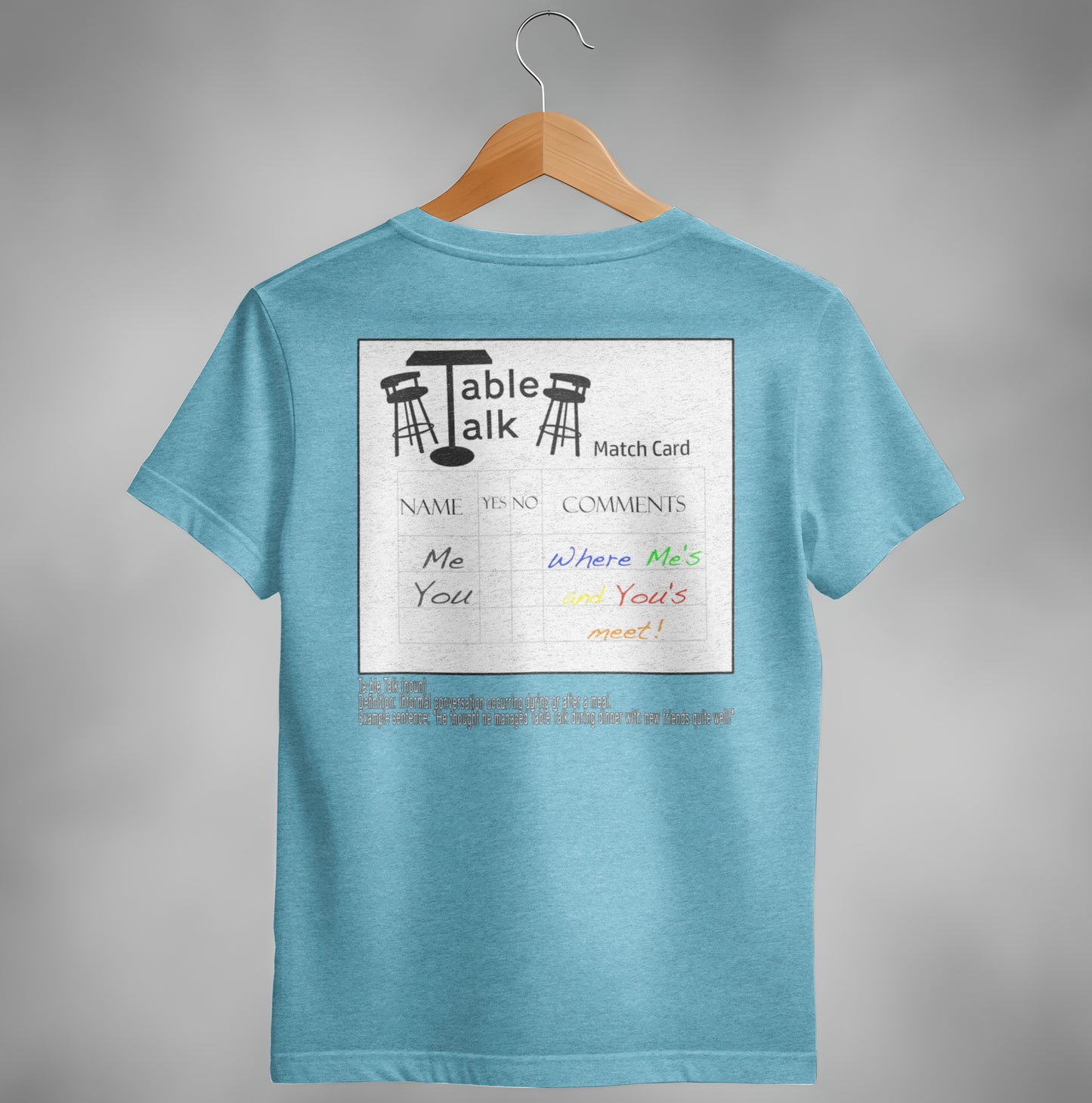 Table Talk Match Card Design T-shirt