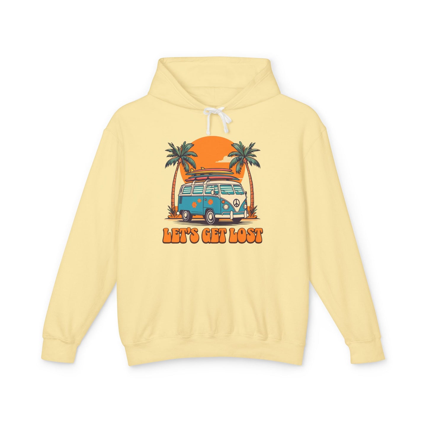 Let's Get Lost Unisex Lightweight Hoodie - Travel Adventure Sweatshirt