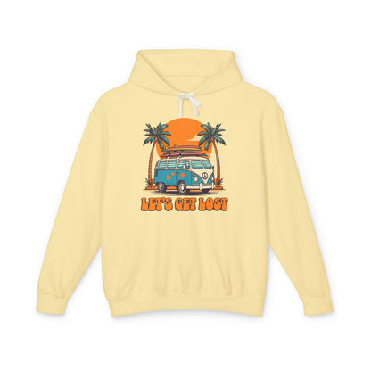 Let's Get Lost Unisex Lightweight Hoodie - Travel Adventure Sweatshirt