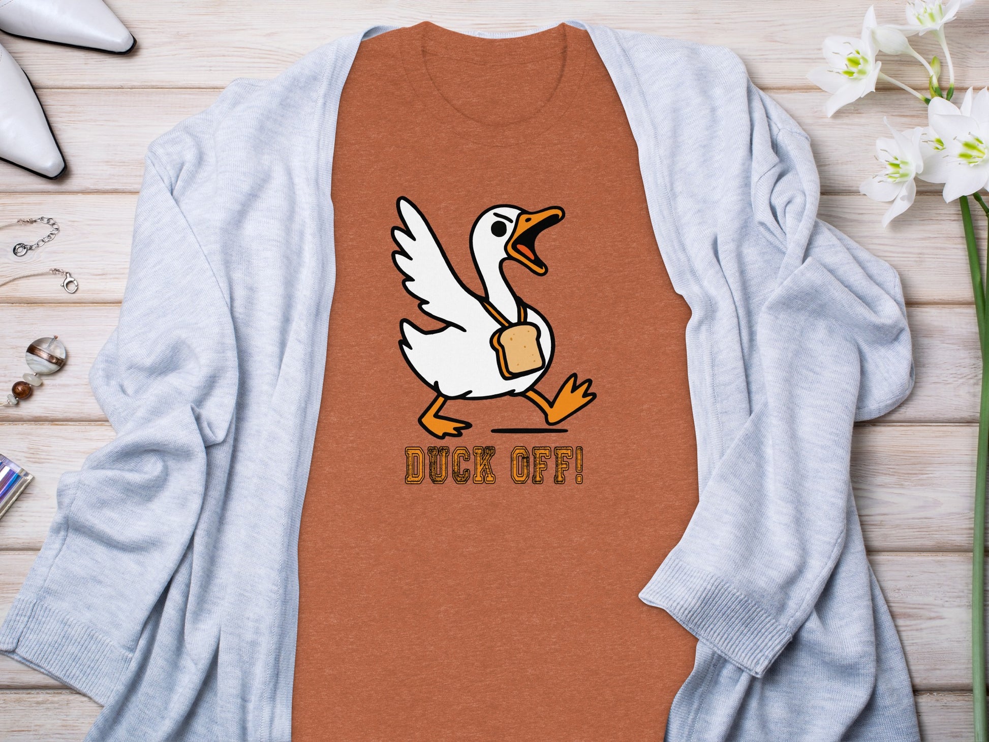 Duck Off Graphic Tee Funny Duck Shirt Casual Wear