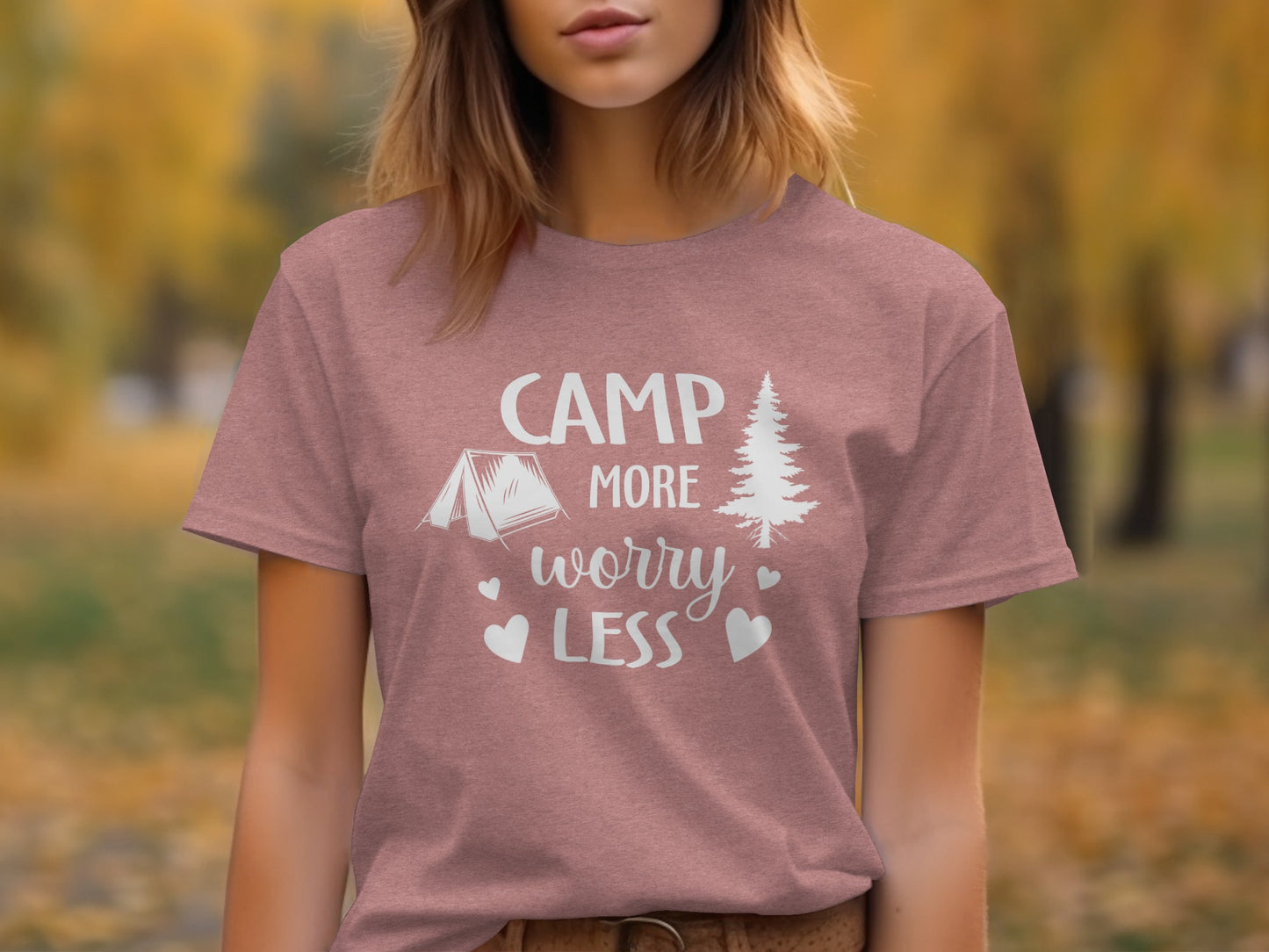 Camp More Worry Less Camping Adventure Graphic T-Shirt T-Shirt - Outdoor & Adventure Collection - Mile Marker 16 Gear by Cloud 16 Clothing Co.