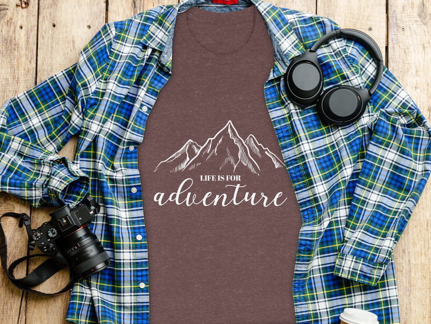 Life Is For Adventure Mountains Graphic Illustration T-Shirt T-Shirt - Outdoor & Adventure Collection - Mile Marker 16 Gear by Cloud 16 Clothing Co.