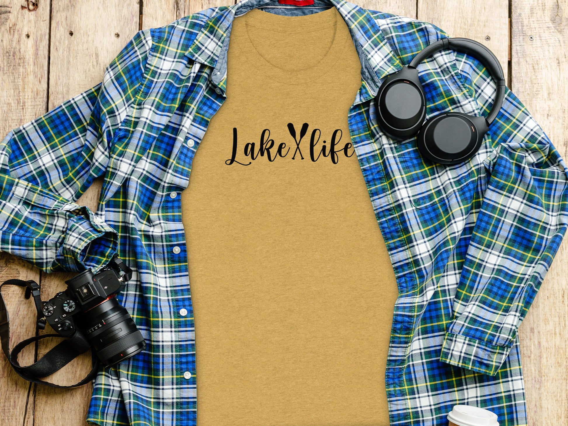 Lake With Crossed Paddles Graphic Design Lake Life T-Shirt T-Shirt - Outdoor & Adventure Collection - Mile Marker 16 Gear by Cloud 16 Clothing Co.