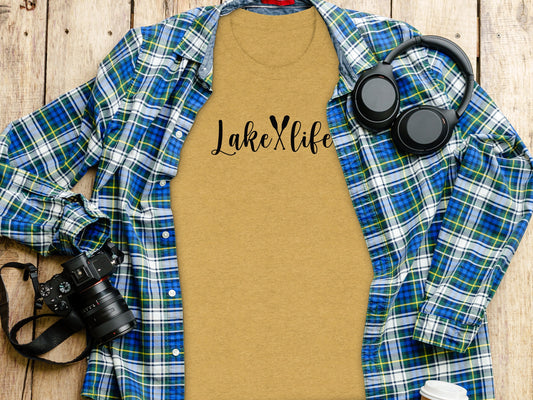 Lake With Crossed Paddles Graphic Design Lake Life T-Shirt T-Shirt - Outdoor & Adventure Collection - Mile Marker 16 Gear by Cloud 16 Clothing Co.