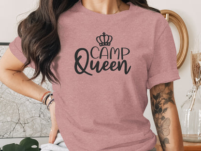 Camp Queen With Crown Graphic Camping Trip Fun T-Shirt T-Shirt - Outdoor & Adventure Collection - Mile Marker 16 Gear by Cloud 16 Clothing Co.