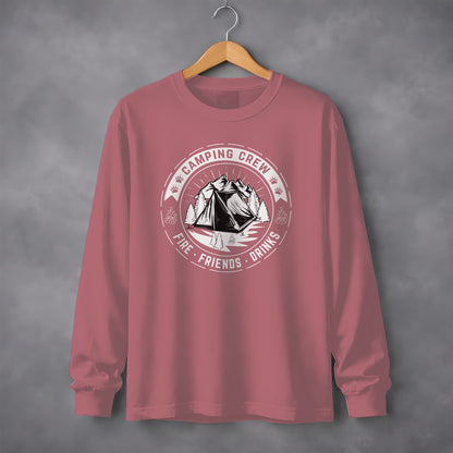 Camping Crew Fire Friends Drinks Long Sleeve Shirt