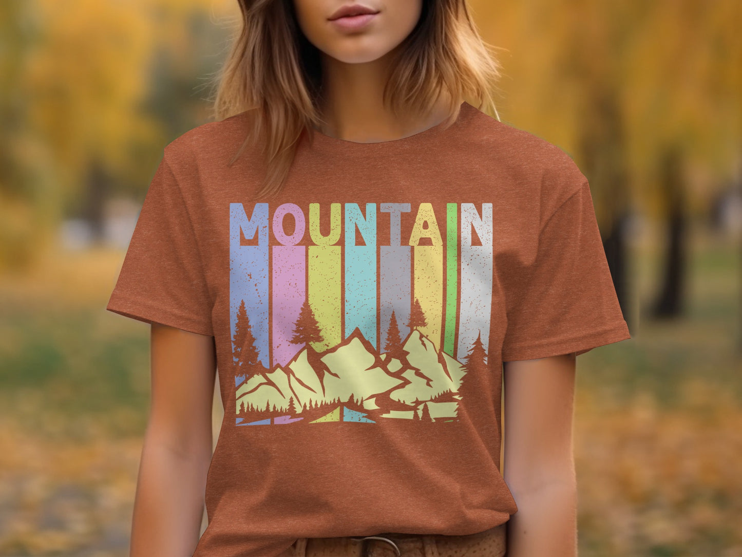 Retro Mountain Graphic Design T-Shirt for Nature Lovers