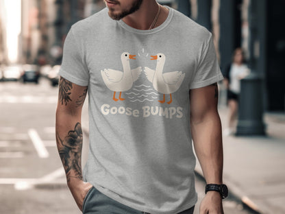 Goose Bumps Graphic T-Shirt with Duck Illustration