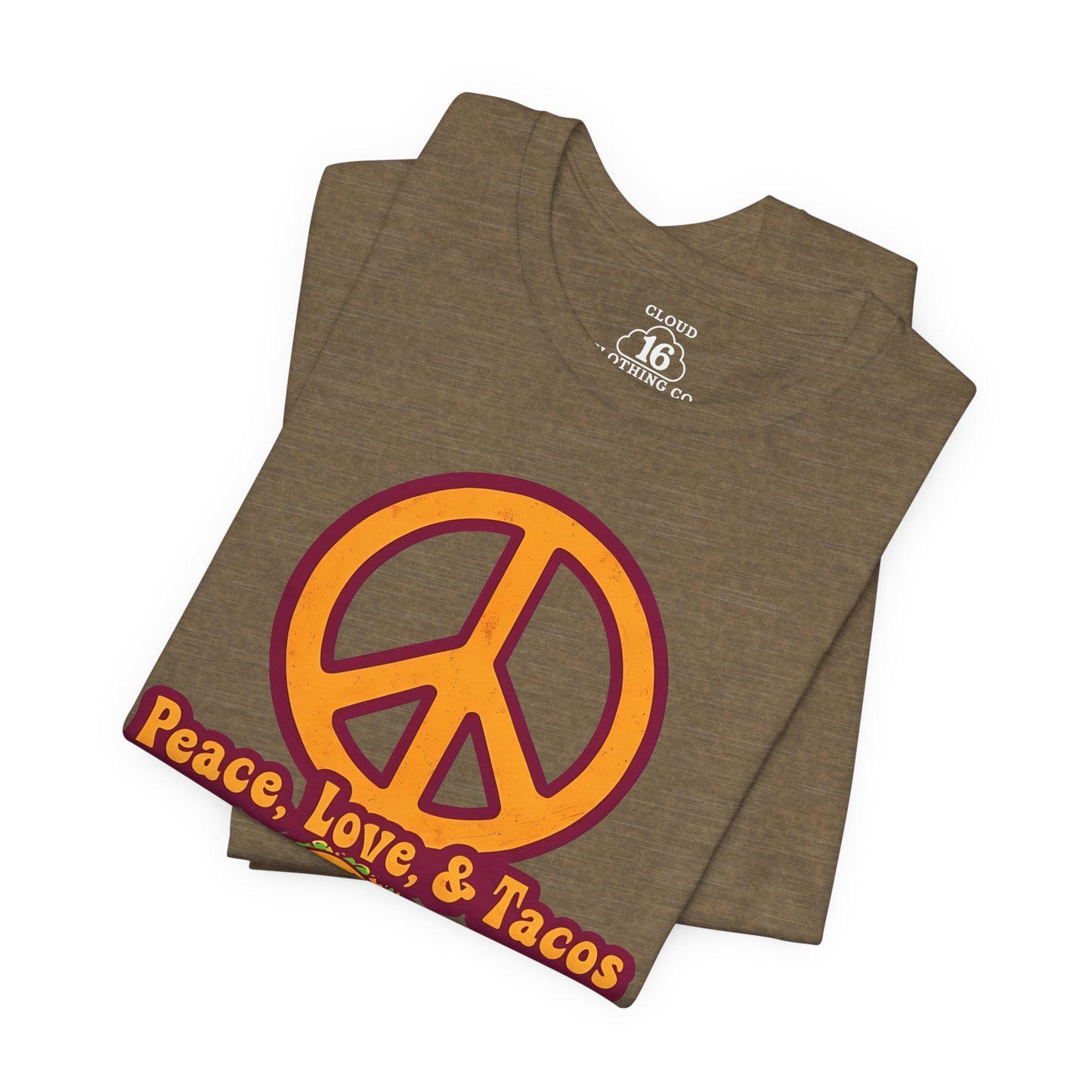 Peace Love Tacos T-Shirt - Funny Foodie Tee for Taco Lovers