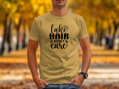 Lake Hair Don't Care Graphic Design Outdoor Summer T-Shirt T-Shirt - Outdoor & Adventure Collection - Mile Marker 16 Gear by Cloud 16 Clothing Co.