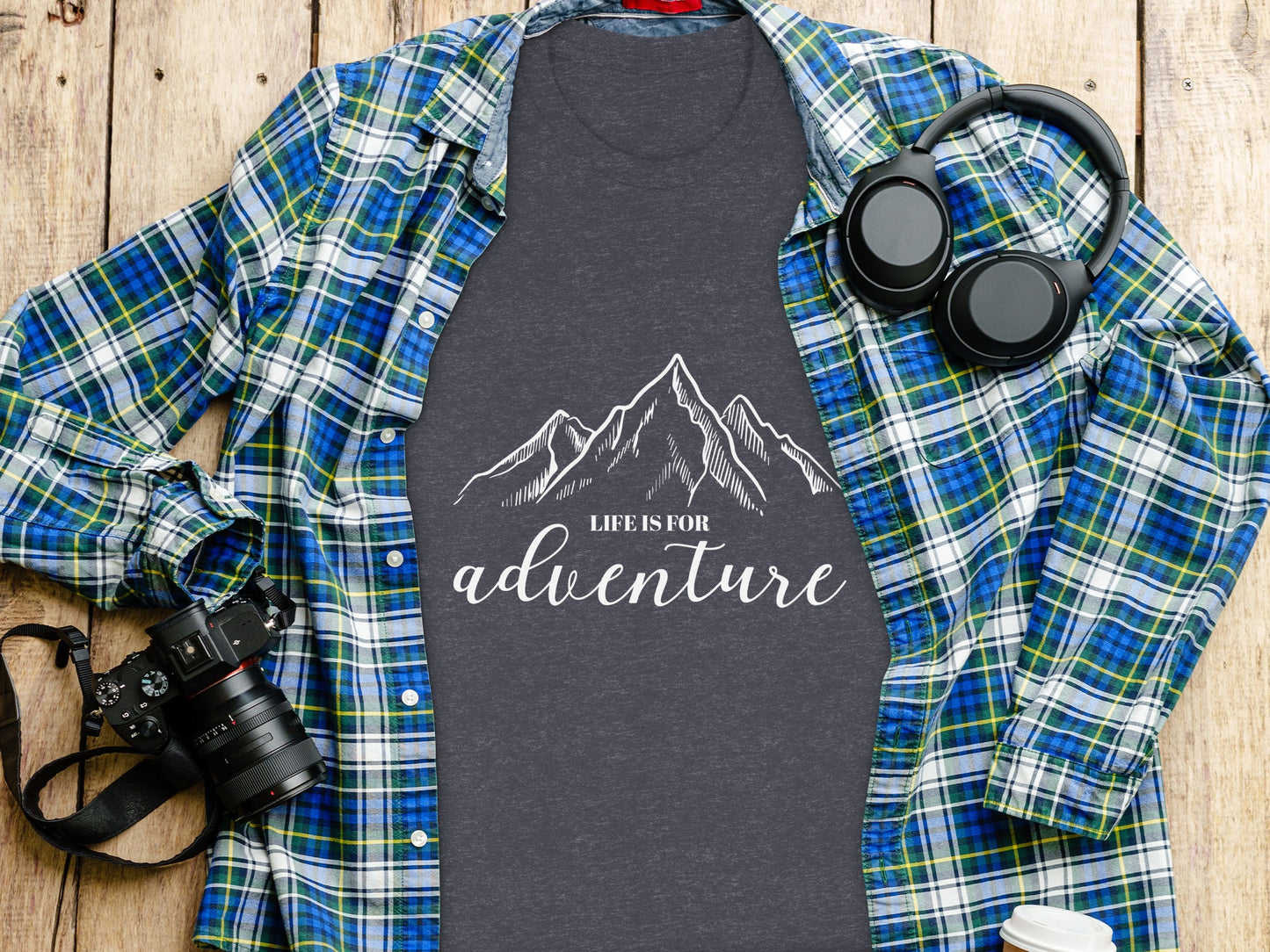 Life Is For Adventure Mountains Graphic Illustration T-Shirt T-Shirt - Outdoor & Adventure Collection - Mile Marker 16 Gear by Cloud 16 Clothing Co.
