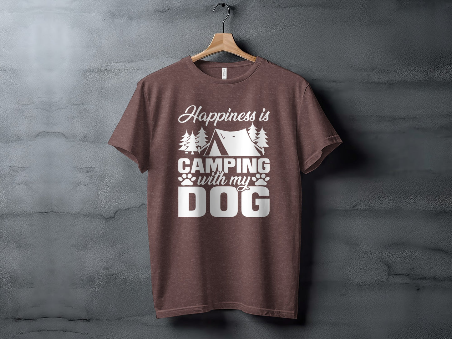 Happiness is Camping with My Dog Awesome Graphic T-Shirt T-Shirt - Outdoor & Adventure Collection - Mile Marker 16 Gear by Cloud 16 Clothing Co.