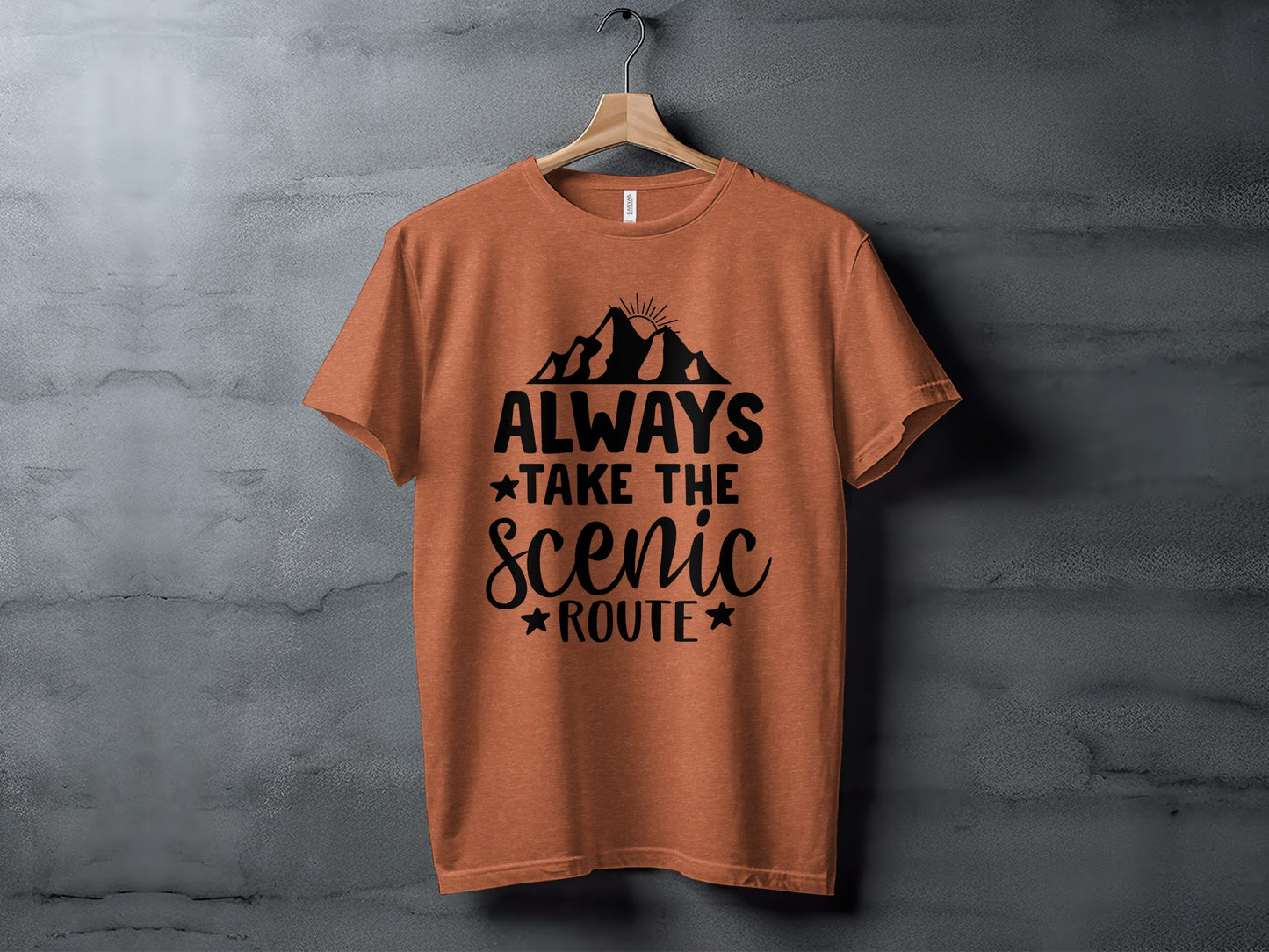 Always Take The Scenic Route With Mountains T-Shirt T-Shirt - Outdoor & Adventure Collection - Mile Marker 16 Gear by Cloud 16 Clothing Co.