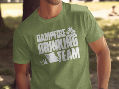 Campfire Drinking Team Tent Design Camping Adventure T-Shirt T-Shirt - Outdoor & Adventure Collection - Mile Marker 16 Gear by Cloud 16 Clothing Co.