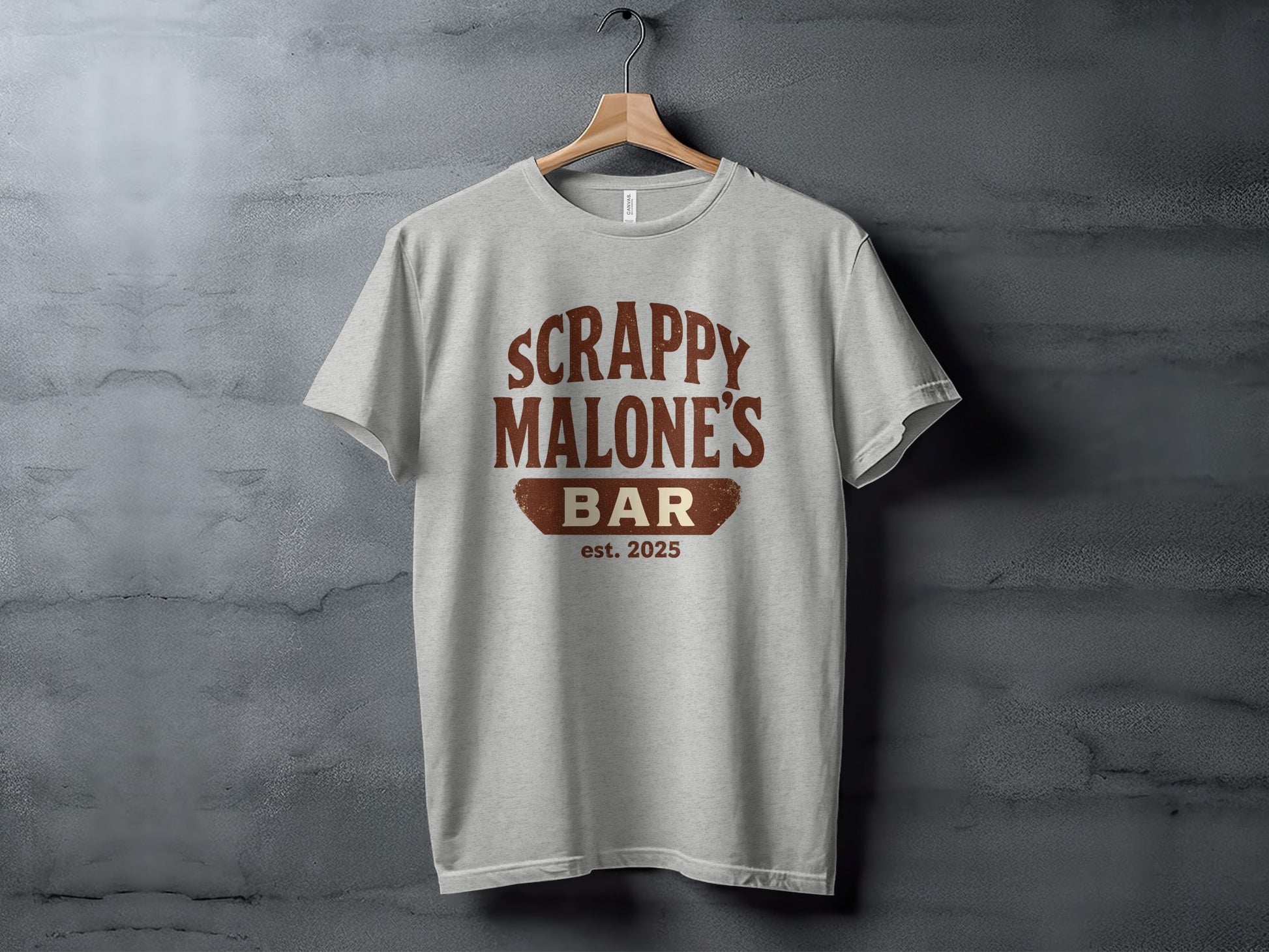 Scrappy Malone's Bar Est 2025 Vintage Logo T-Shirt | Retro Pub Graphic Tee T-shirt - Scrappy Malone's Bar 100-Proof Humor - Cloud 16 Clothing Co.