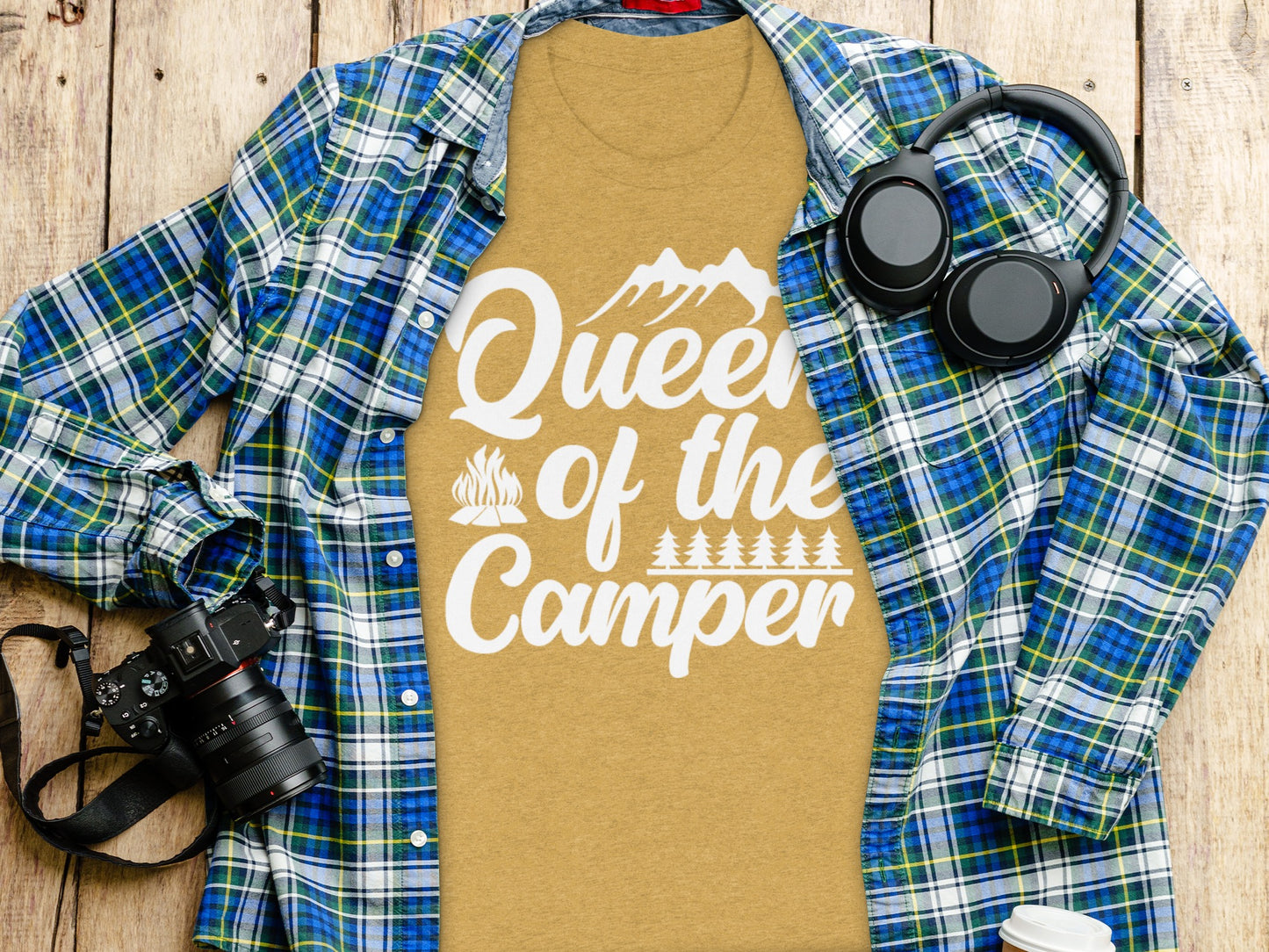 Queen of the Camper Graphic Print Camping Lover T-Shirt T-Shirt - Outdoor & Adventure Collection - Mile Marker 16 Gear by Cloud 16 Clothing Co.