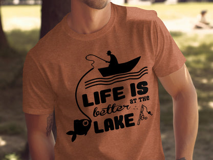 Life Is Better At The Lake Fishing Adventure Graphic T-Shirt T-Shirt - Outdoor & Adventure Collection - Mile Marker 16 Gear by Cloud 16 Clothing Co.