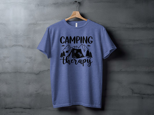 Camping Is My Therapy Mountain Design Graphic T-Shirt T-Shirt - Outdoor & Adventure Collection - Mile Marker 16 Gear by Cloud 16 Clothing Co.