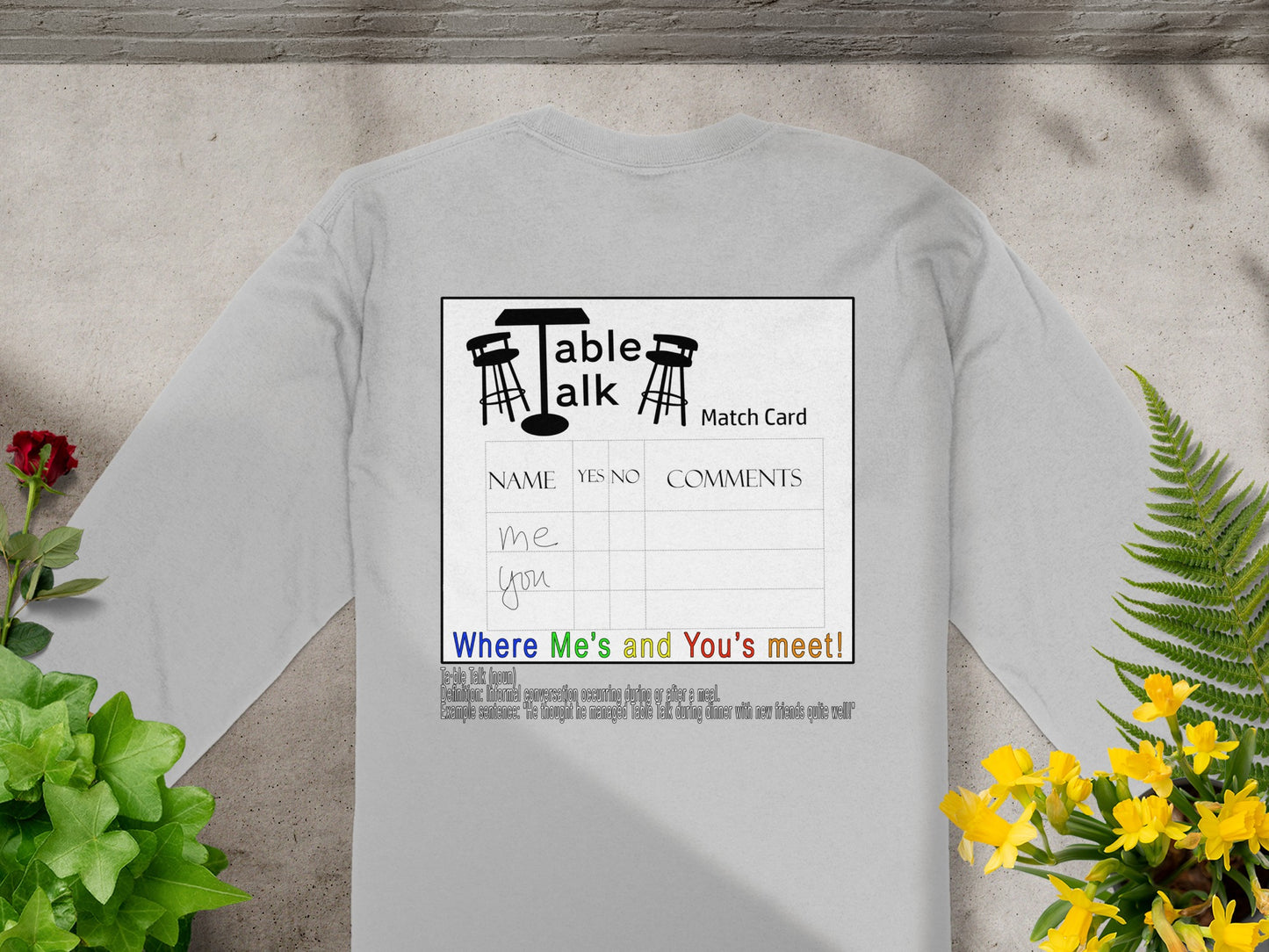 Table Talk Match Card Design Long Sleeve Shirt