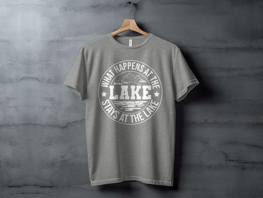 What Happens At The Lake Stays At The Lake Graphic T-Shirt T-Shirt - Outdoor & Adventure Collection - Mile Marker 16 Gear by Cloud 16 Clothing Co.