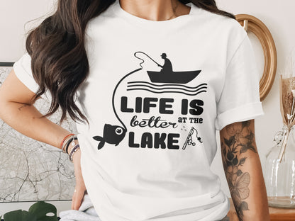 Life Is Better At The Lake Fishing Adventure Graphic T-Shirt T-Shirt - Outdoor & Adventure Collection - Mile Marker 16 Gear by Cloud 16 Clothing Co.