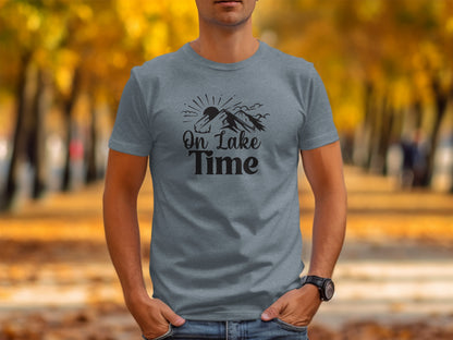 On Lake Time Outdoors Nature Hiking Mountains T-Shirt T-Shirt - Outdoor & Adventure Collection - Mile Marker 16 Gear by Cloud 16 Clothing Co.