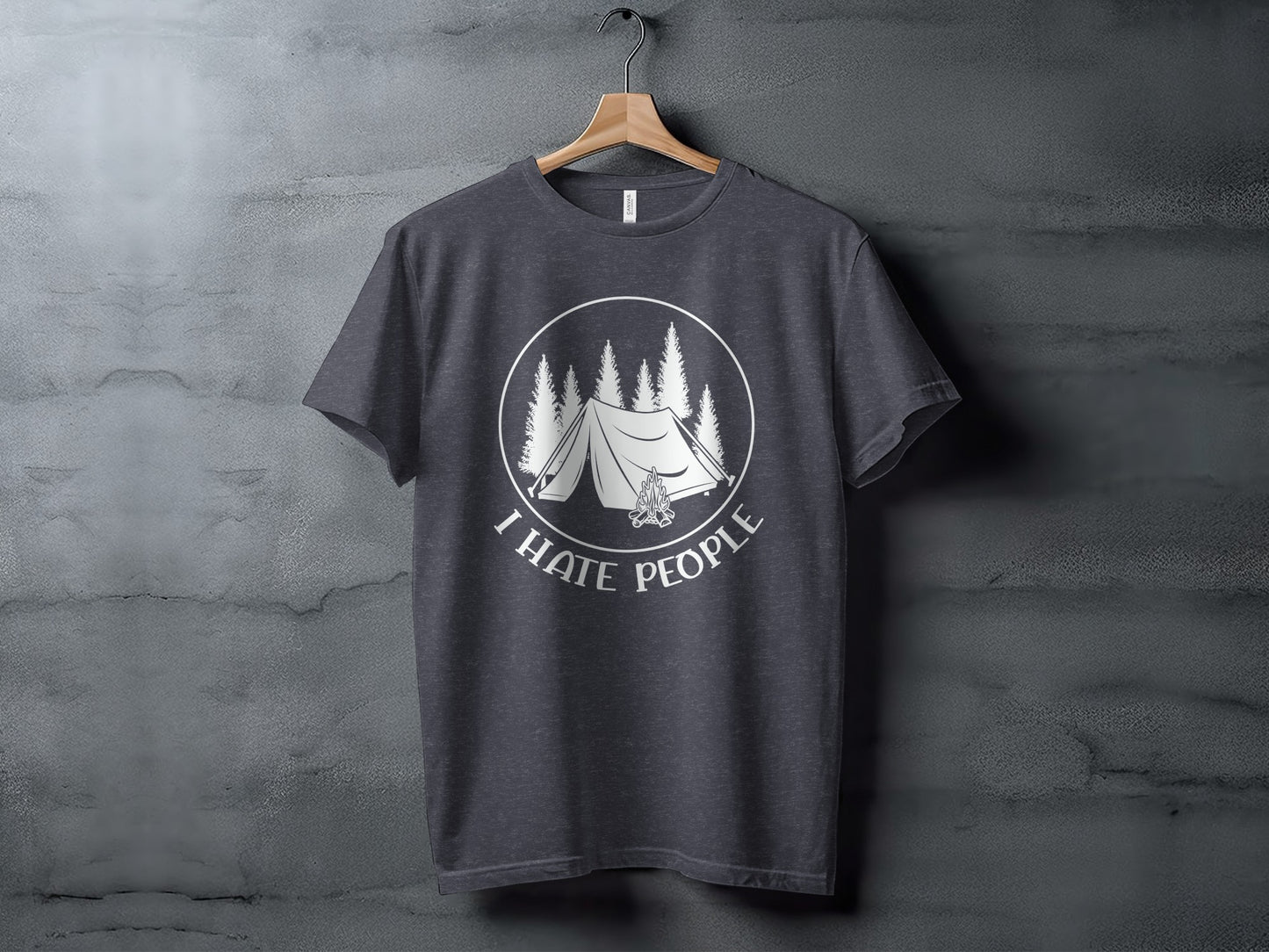 I Hate People Camping Tent Trees Graphic Illustration T-Shirt T-Shirt - Outdoor & Adventure Collection - Mile Marker 16 Gear by Cloud 16 Clothing Co.