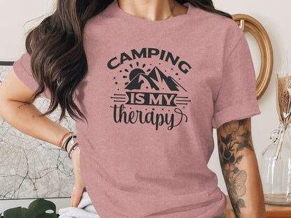 Camping Is My Therapy Outdoorsy Adventure Quote T-Shirt T-Shirt - Outdoor & Adventure Collection - Mile Marker 16 Gear by Cloud 16 Clothing Co.