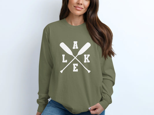 Lake Aesthetic Long Sleeve T-Shirt for Outdoor Enthusiasts