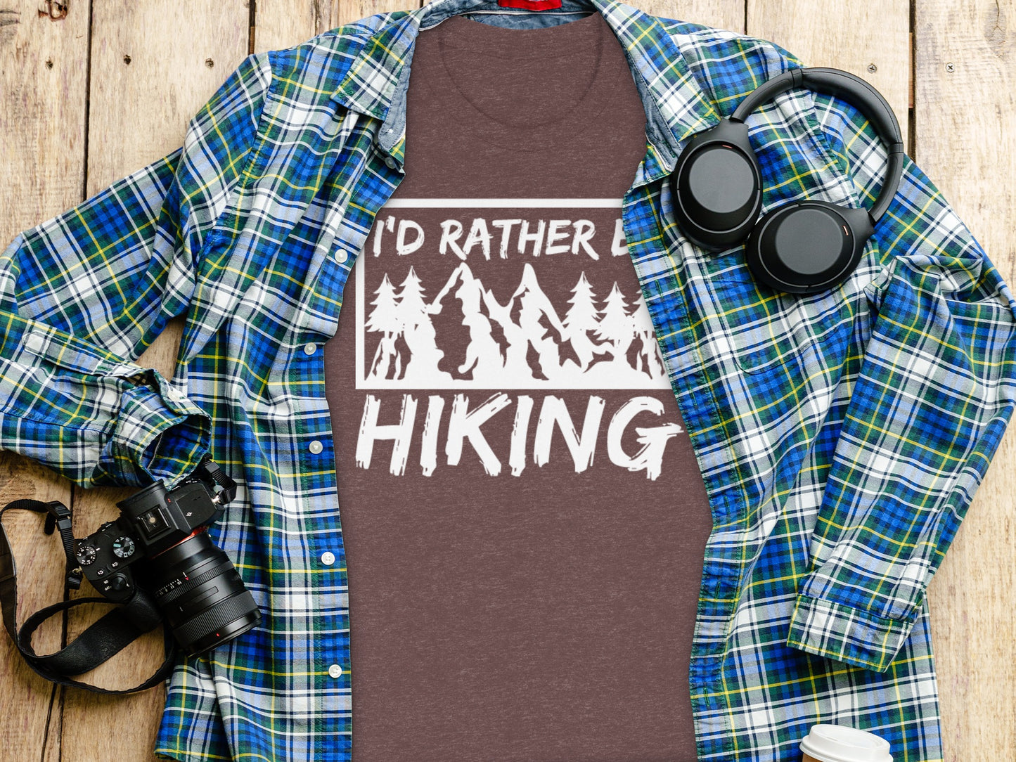 I would rather be Hiking outdoors Mountain T-Shirt T-Shirt - Outdoor & Adventure Collection - Mile Marker 16 Gear by Cloud 16 Clothing Co.