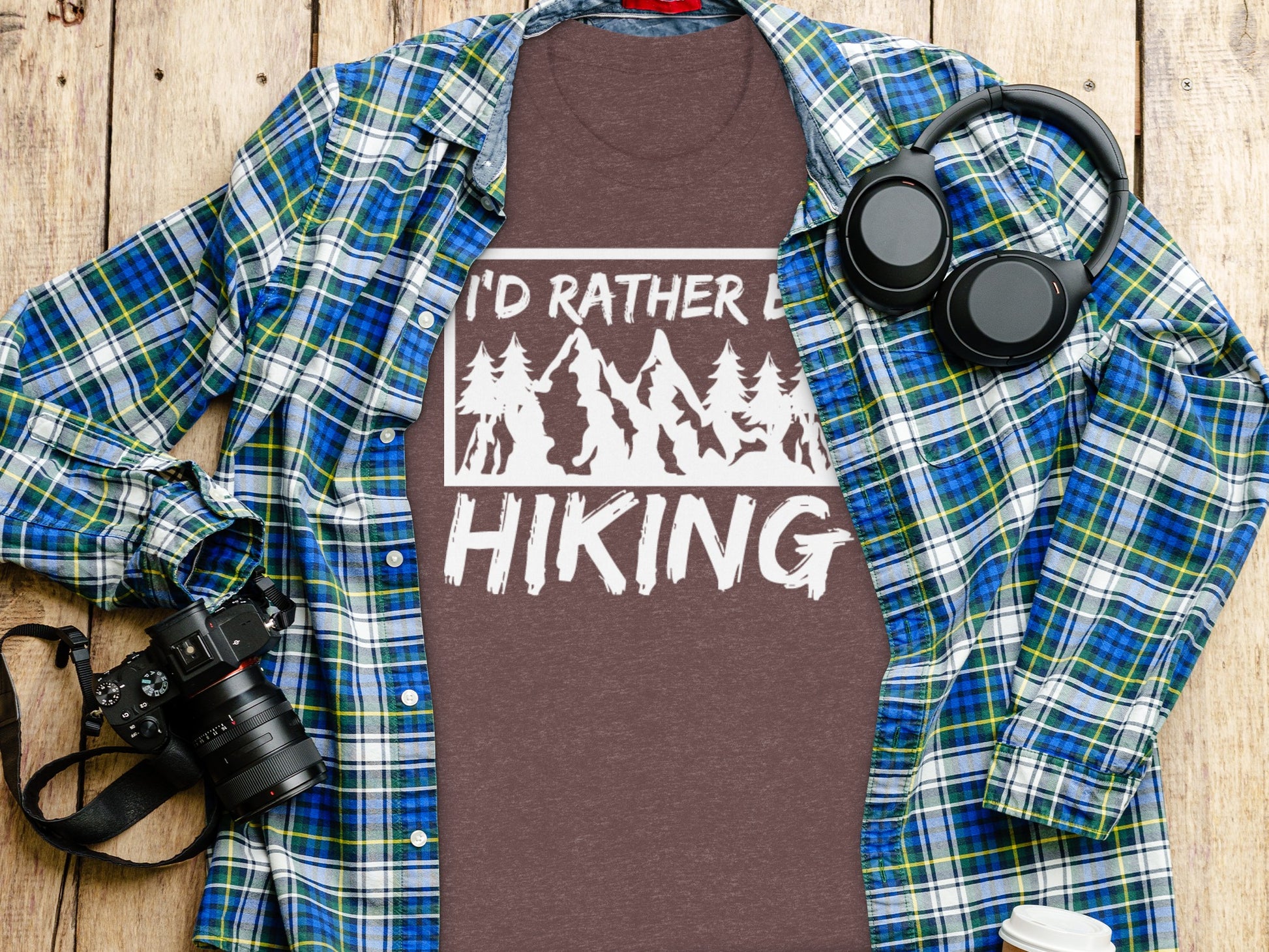 I would rather be Hiking outdoors Mountain T-Shirt T-Shirt - Outdoor & Adventure Collection - Mile Marker 16 Gear by Cloud 16 Clothing Co.