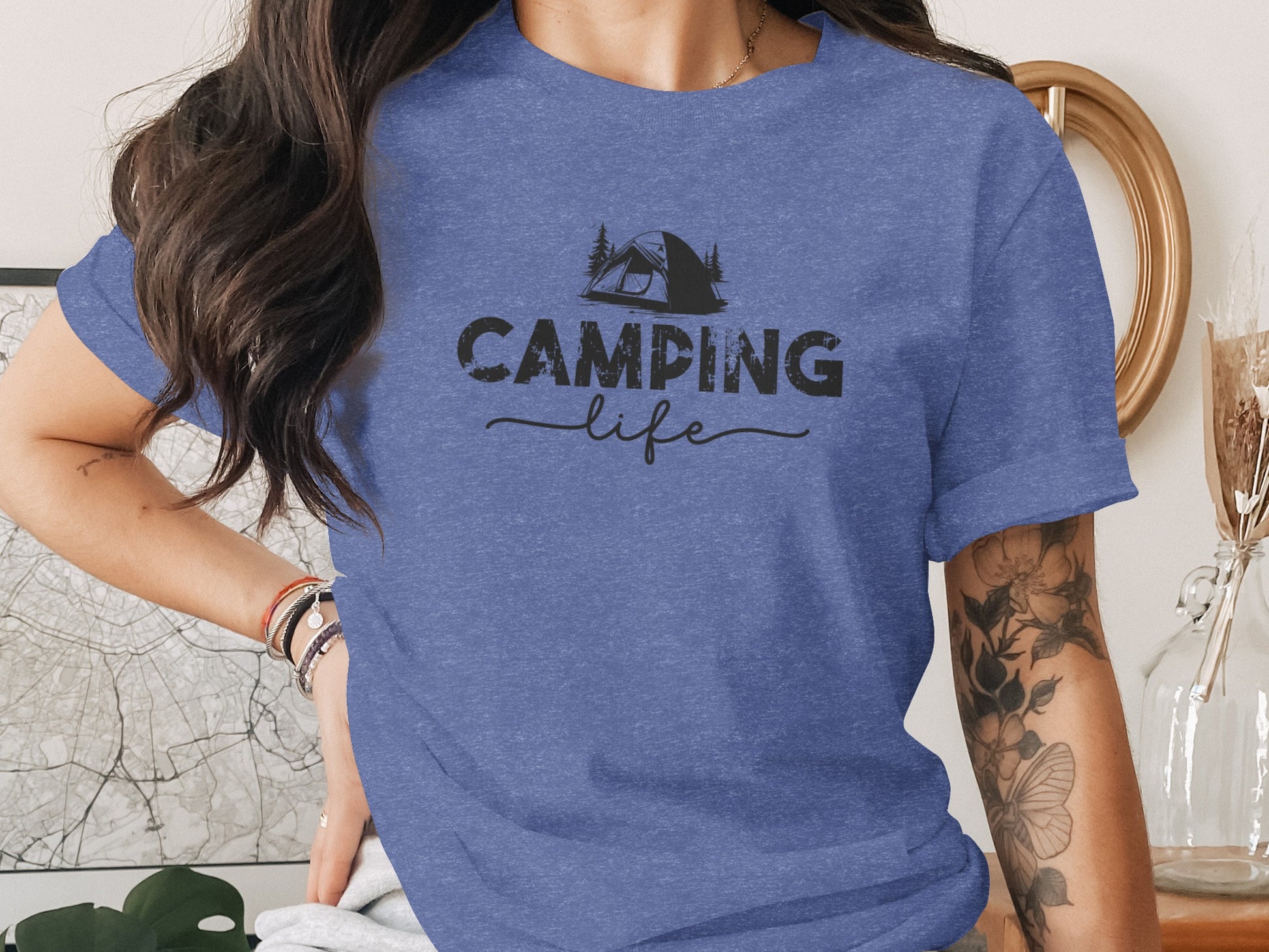 Camping Life Design Outdoors Nature Adventure Tent T-Shirt T-Shirt - Outdoor & Adventure Collection - Mile Marker 16 Gear by Cloud 16 Clothing Co.