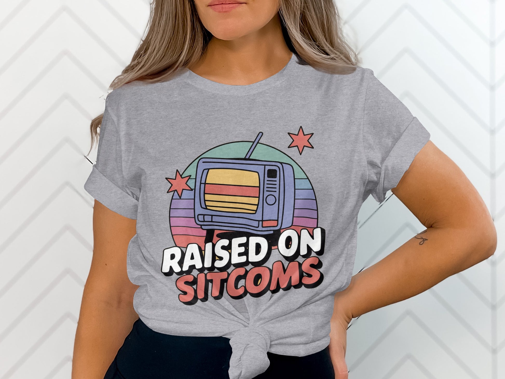 Raised on Sitcoms Retro TV Graphic T-Shirt Product