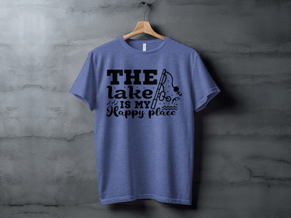 The Lake Is My Happy Place Fishing Illustration T-Shirt T-Shirt - Outdoor & Adventure Collection - Mile Marker 16 Gear by Cloud 16 Clothing Co.