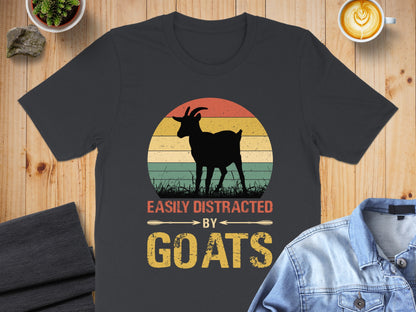 Easily Distracted By Goats Graphic T-Shirt for Goat Lovers