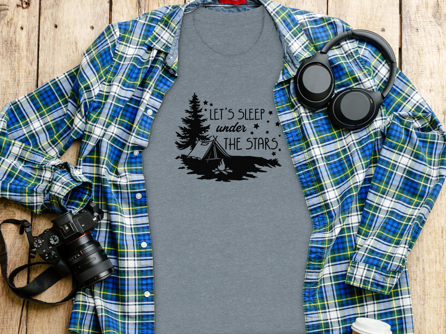 Let's Sleep Under The Stars Adventure Camping T-Shirt T-Shirt - Outdoor & Adventure Collection - Mile Marker 16 Gear by Cloud 16 Clothing Co.