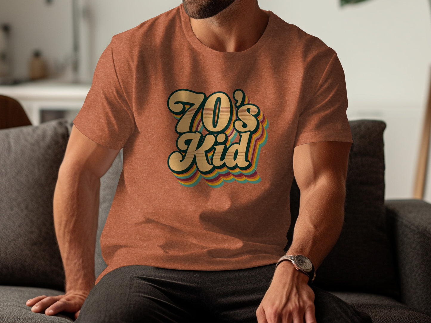 Retro 70's Kid Vintage Graphic Print T-Shirt