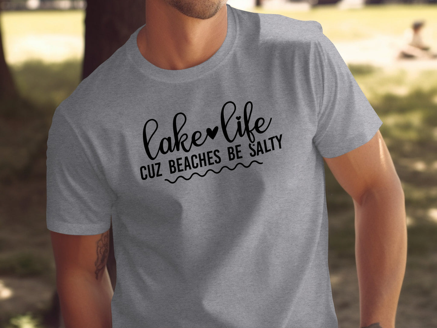 Lake Life Cuz Beaches Be Salty Slogan T-Shirt T-Shirt - Outdoor & Adventure Collection - Mile Marker 16 Gear by Cloud 16 Clothing Co.