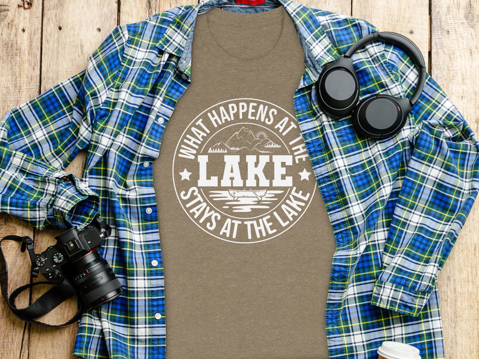 What Happens At The Lake Stays At The Lake Graphic T-Shirt T-Shirt - Outdoor & Adventure Collection - Mile Marker 16 Gear by Cloud 16 Clothing Co.