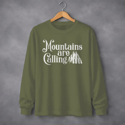 Mountains Are Calling Graphic Long Sleeve Shirt