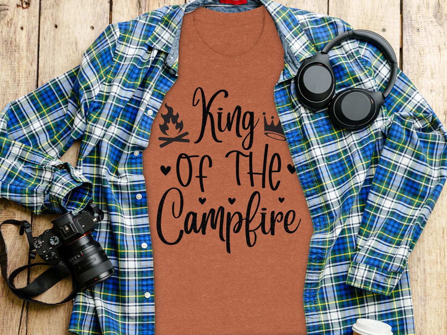 King Of The Campfire With Campfire and Crown T-Shirt T-Shirt - Outdoor & Adventure Collection - Mile Marker 16 Gear by Cloud 16 Clothing Co.
