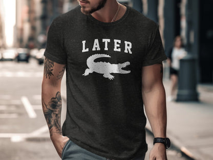 Later Alligator Graphic Men's T-Shirt Casual Tee