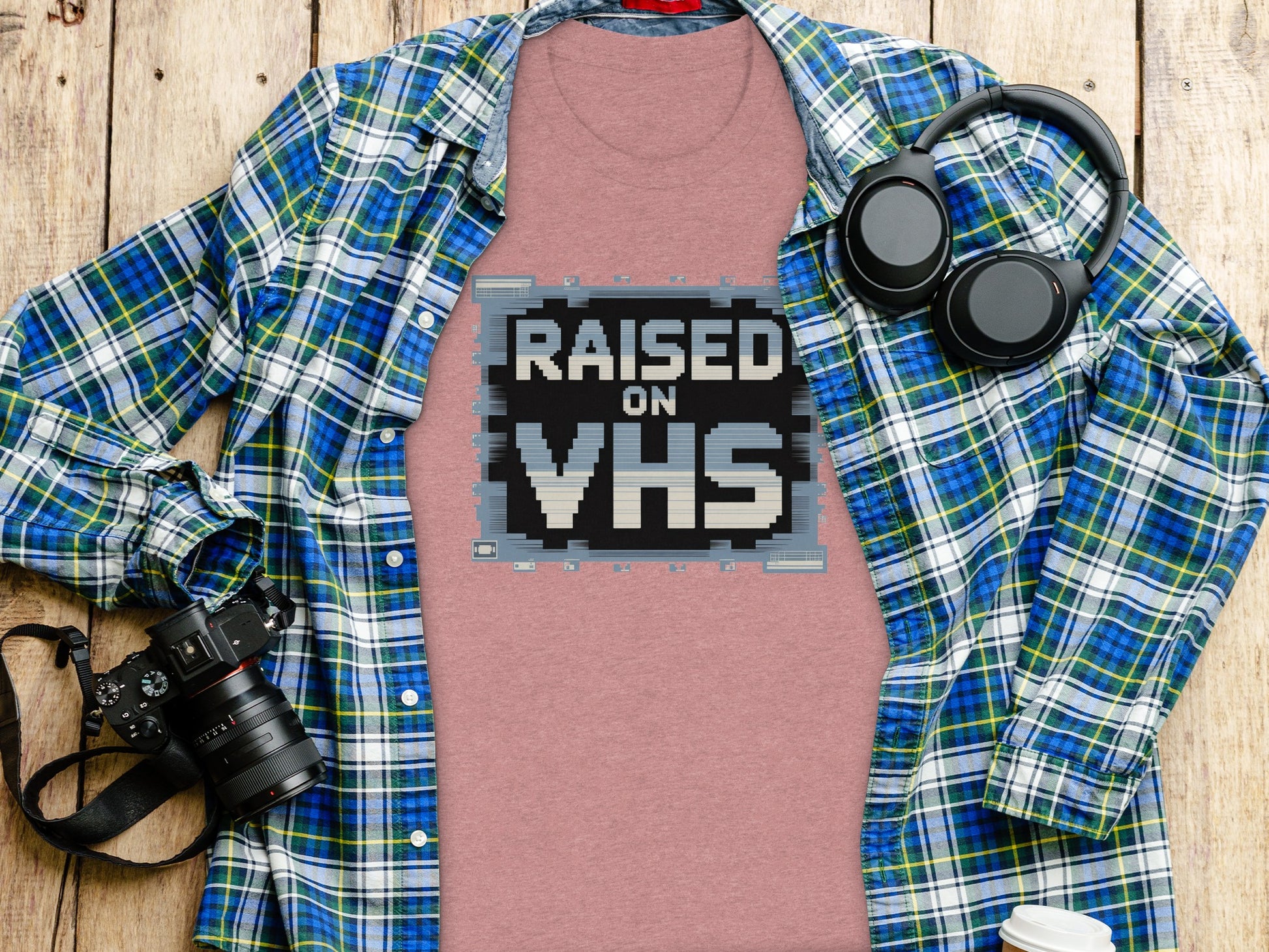 Raised On VHS Graphic Tee for Retro Enthusiasts
