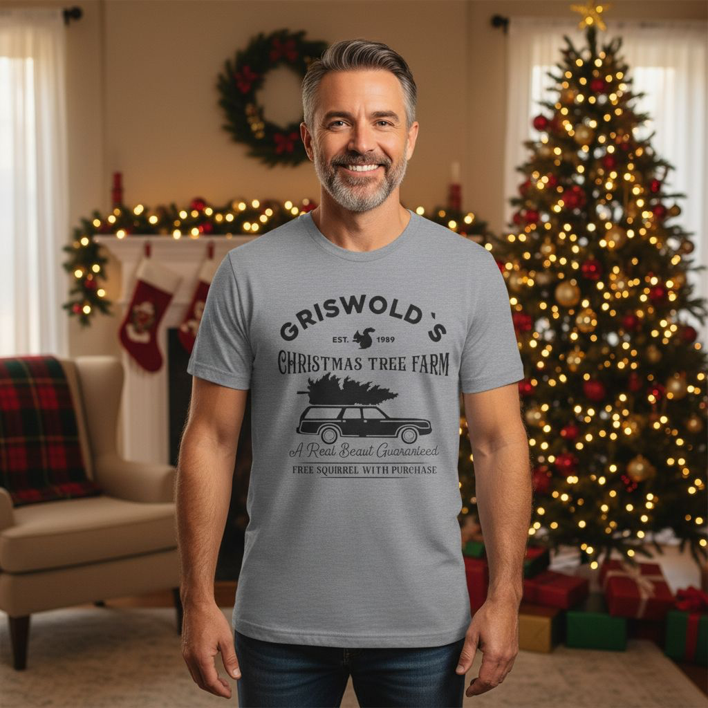 Griswold Christmas Tree Farm Vintage T-Shirt - Funny Holiday Graphic Tee