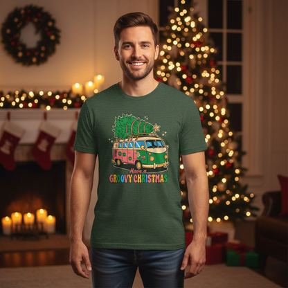 Have a Groovy Christmas - Vintage Van with Tree Shirt