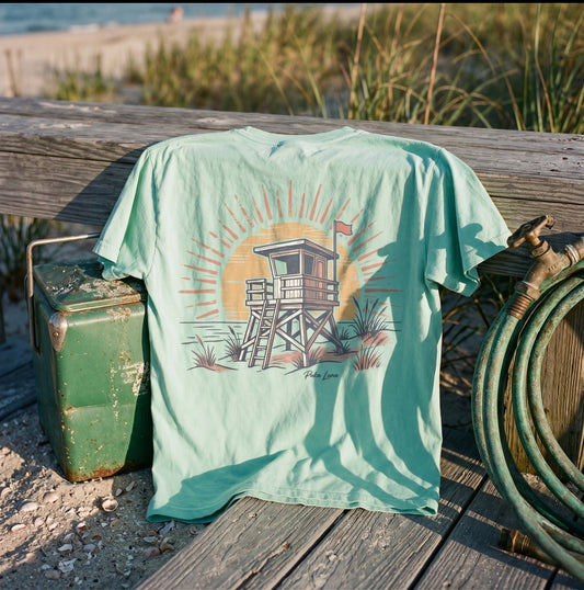 Puka Luna - Retro Sunset Lifeguard Stand Graphic Tee