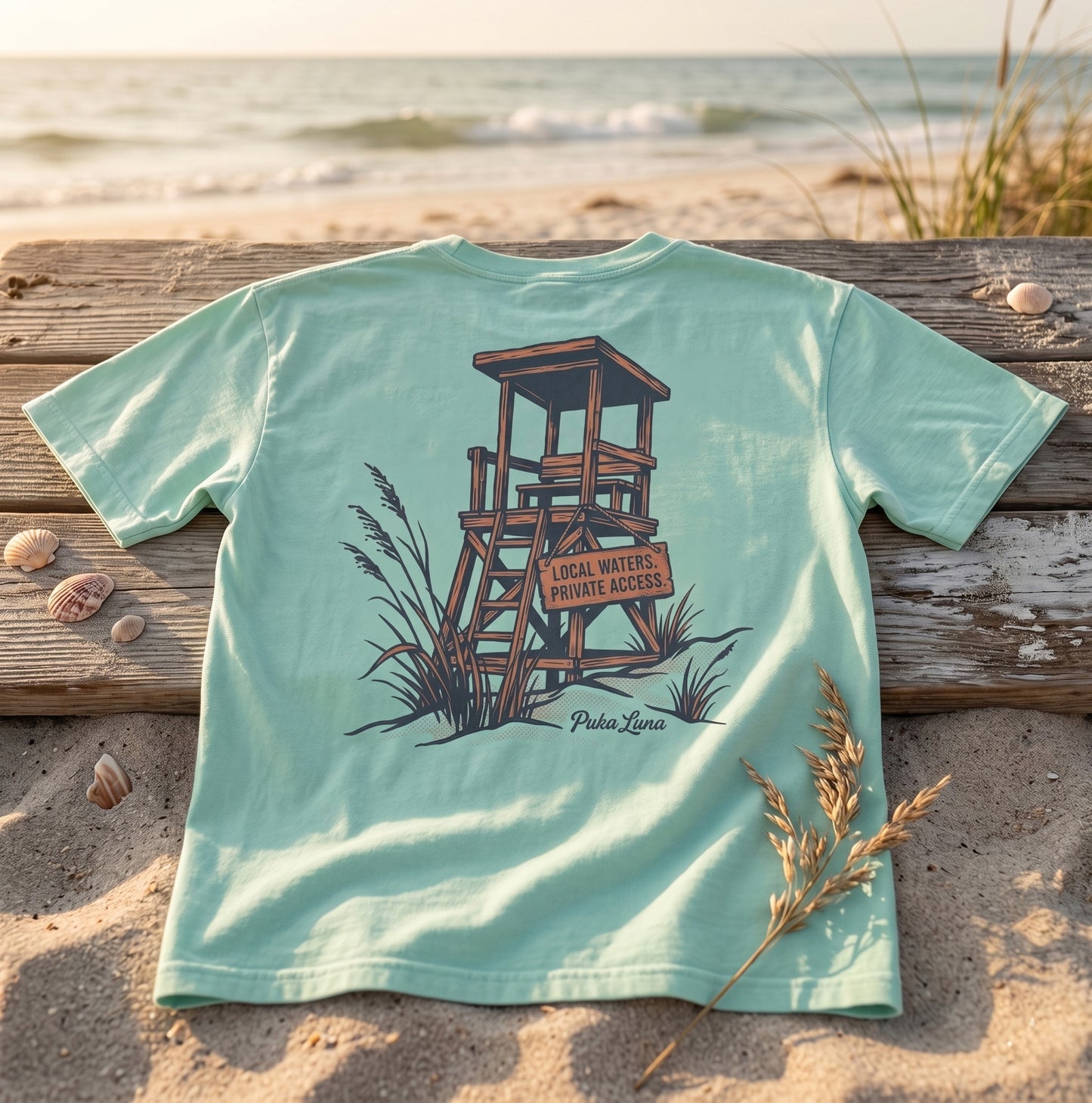 Puka Luna - Private Access Lifeguard Tower Graphic Tee