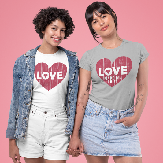 Love T-Shirt - Vintage Distressed Heart Graphic Tee