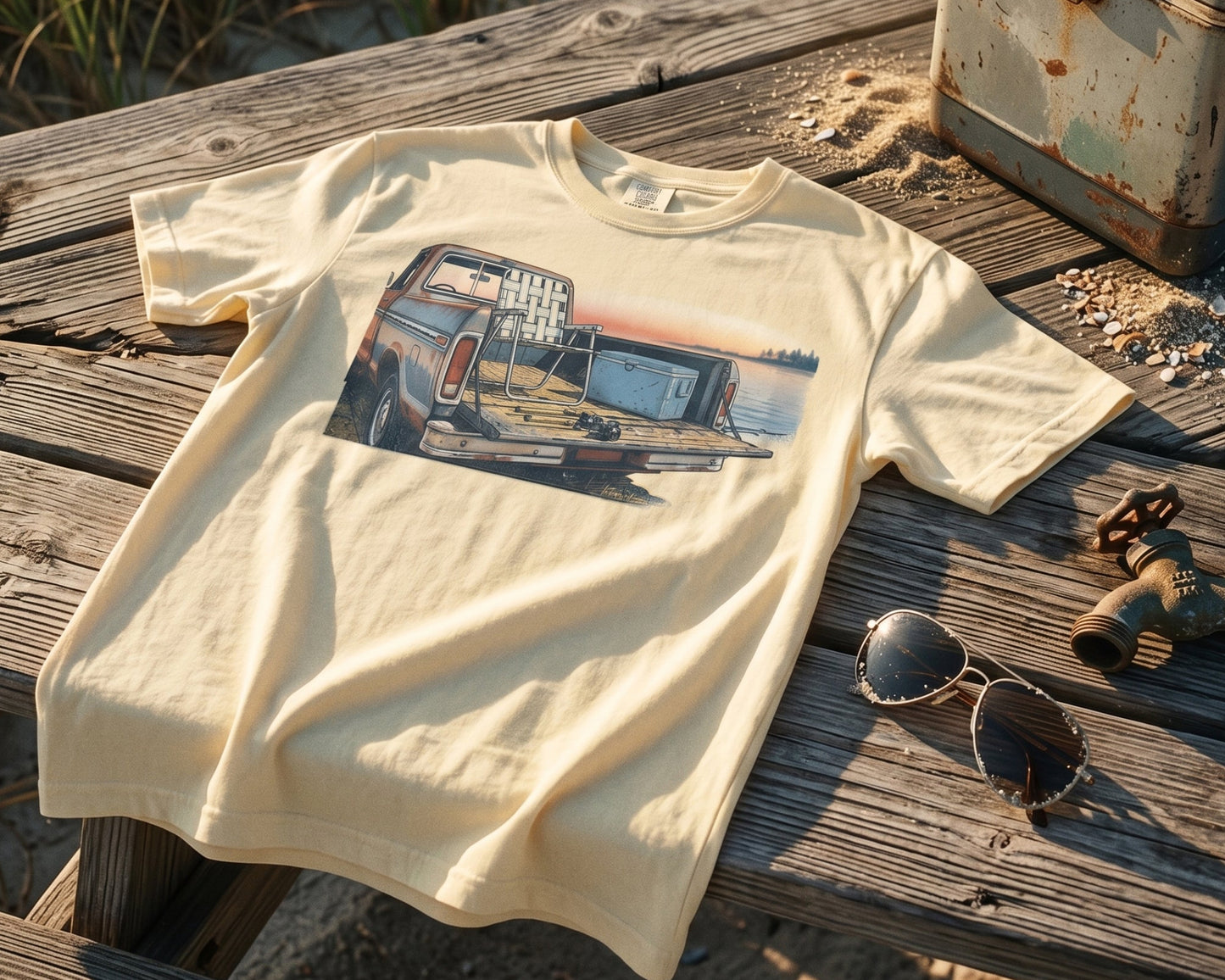 Puka Luna - Vintage Truck & Fishing Gear Graphic Tee