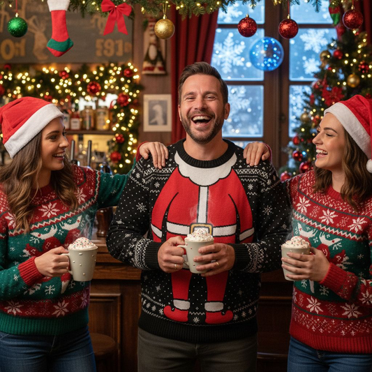 Santa Knitted Sweater - Lightweight Crew Neck Knit